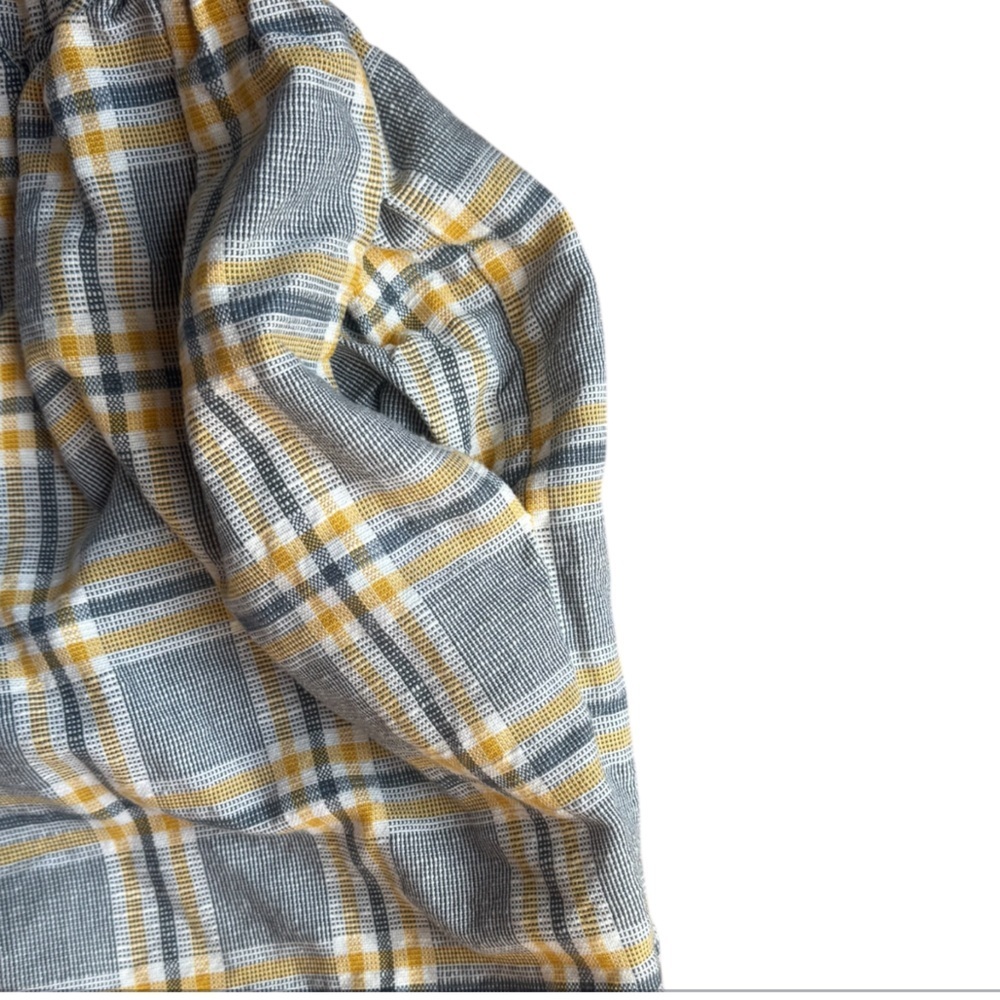 JASON WU Plaid SL Mini A-Line Dress Gray Yellow Zipper Pockets Cotton Silk Sz 4 - Picture 7 of 16